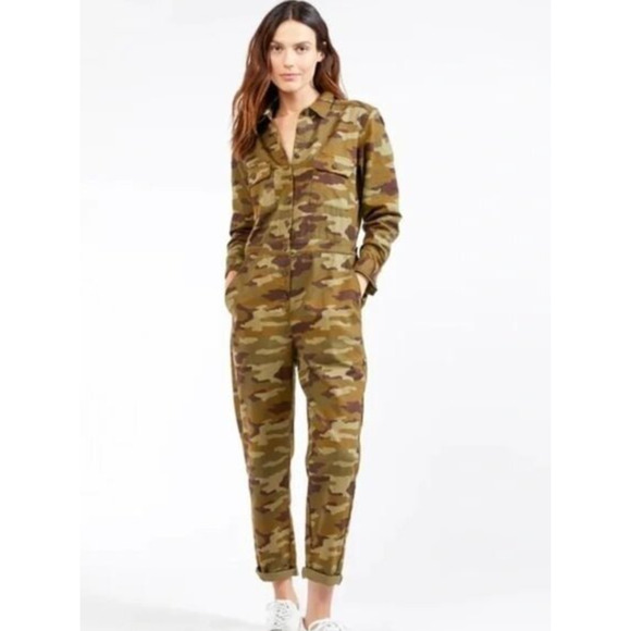 Outerknown S.E.A. Suit Long Sleeve Cargo Utility Jumpsuit Camo Green M NWOT $228 - Picture 1 of 7